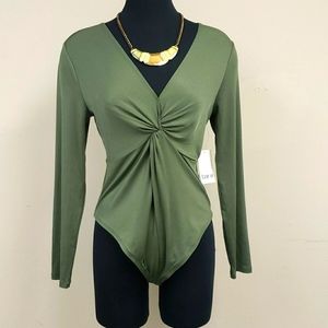 BAR III Twisted Knot Front Bodysuit - Size Large